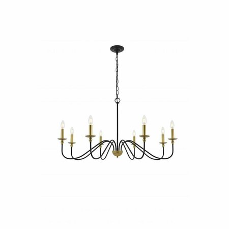 CLING Rohan 8 Light Matte Black & Brass Ceiling Pendant CL2571227